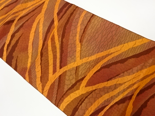 JAPANESE KIMONO / VINTAGE NAGOYA OBI / CHIKUZEN HAKATA / WOVEN ABSTRACT PATTERN